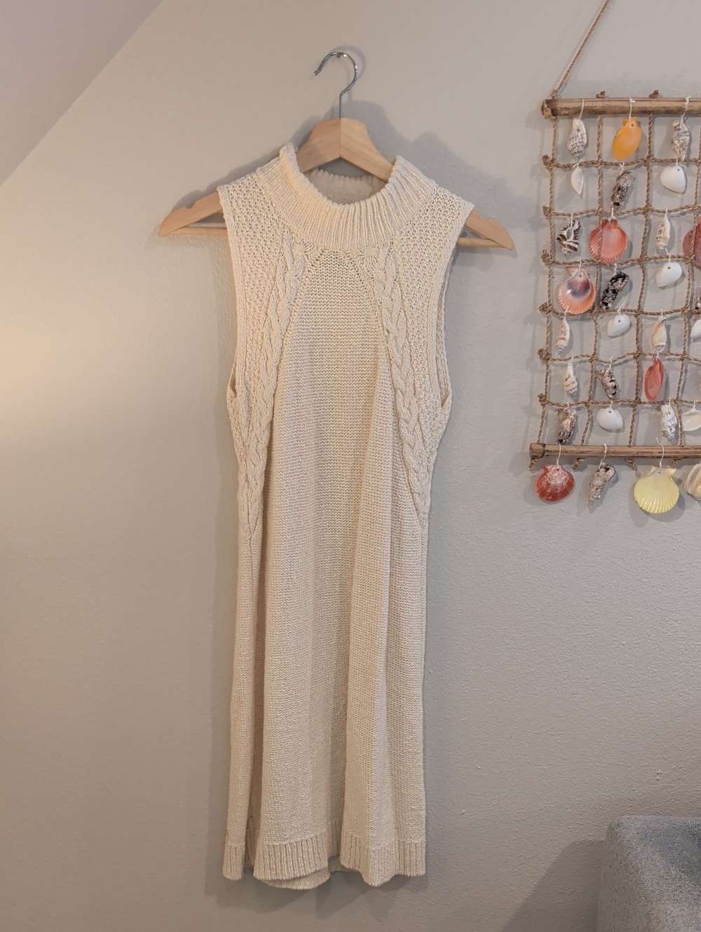Madewell Cream Cable-Knit Sleeveless Midi Dress - Picture 1 of 4